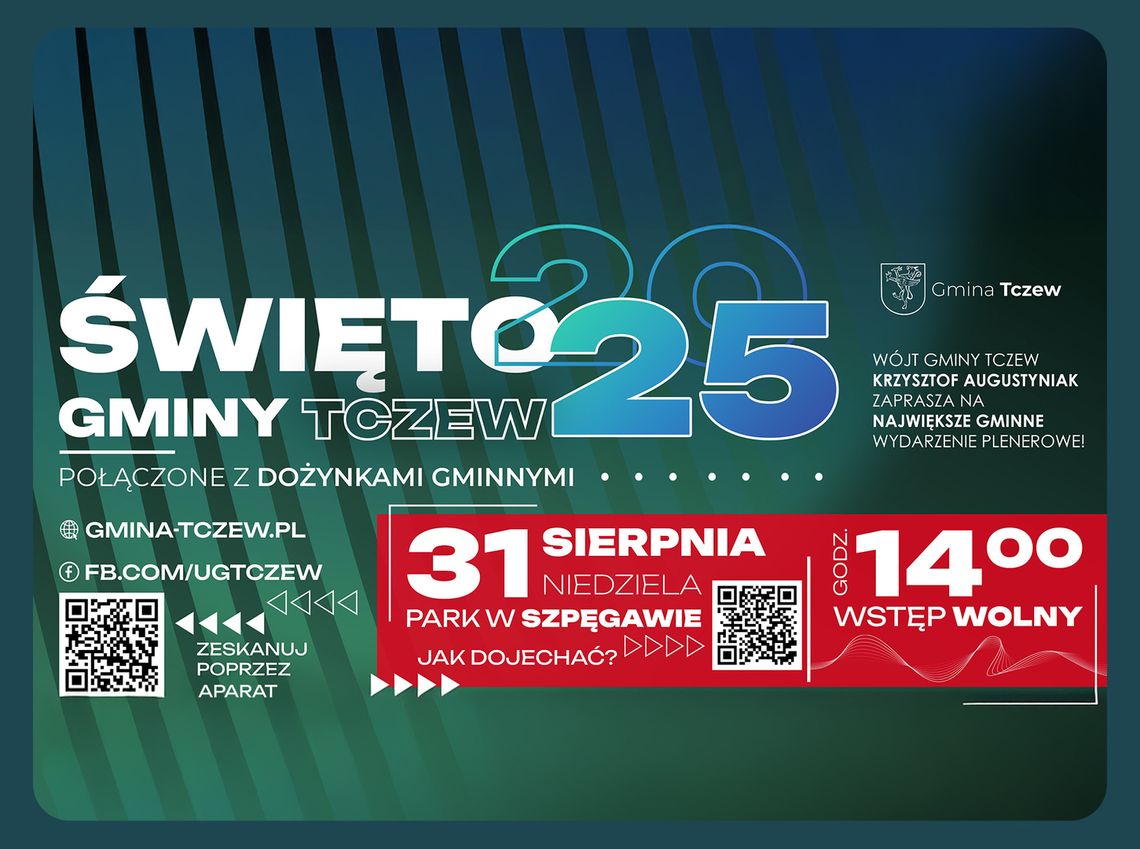Święto Gminy Tczew i Dożynki Gminne: Muzyczne emocje, tradycja i radość rodzinna już 31 sierpnia w Szpęgawie [PROGRAM]