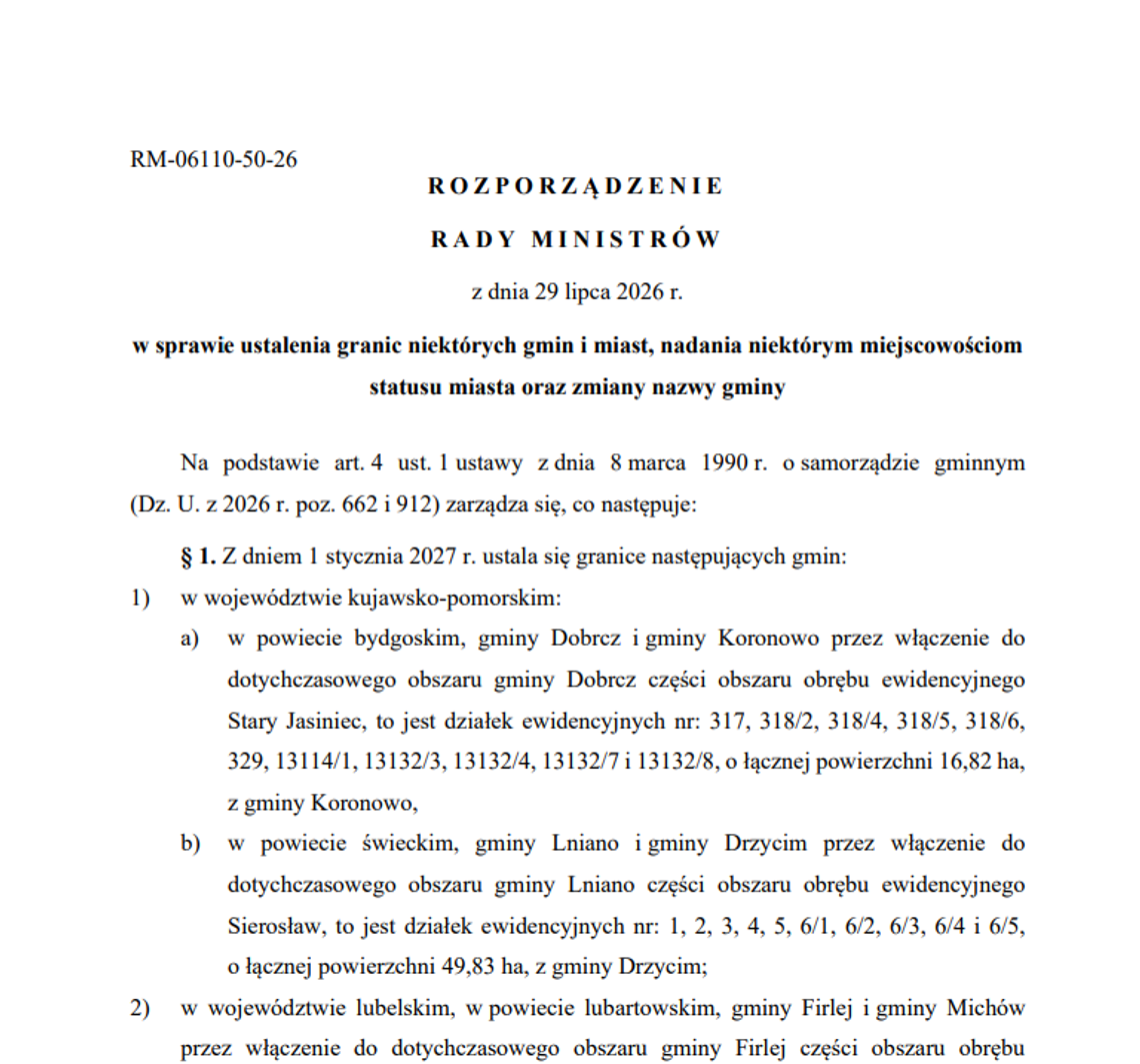 Tczew bez nowych terenów. Premier podpisał dokument Tczew bez nowych terenów. Premier podpisał dokument