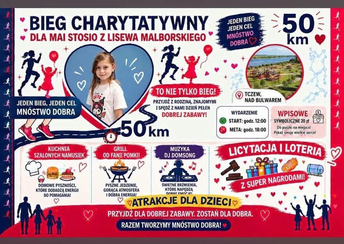 Tczew, mamy moc! Wielki festyn na bulwarze. Biegnijmy po zdrowie dla 7-letniej Mai