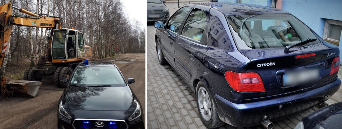 Tczewscy policjanci odnaleźli skradzioną koparkę i dwa samochody osobowe
