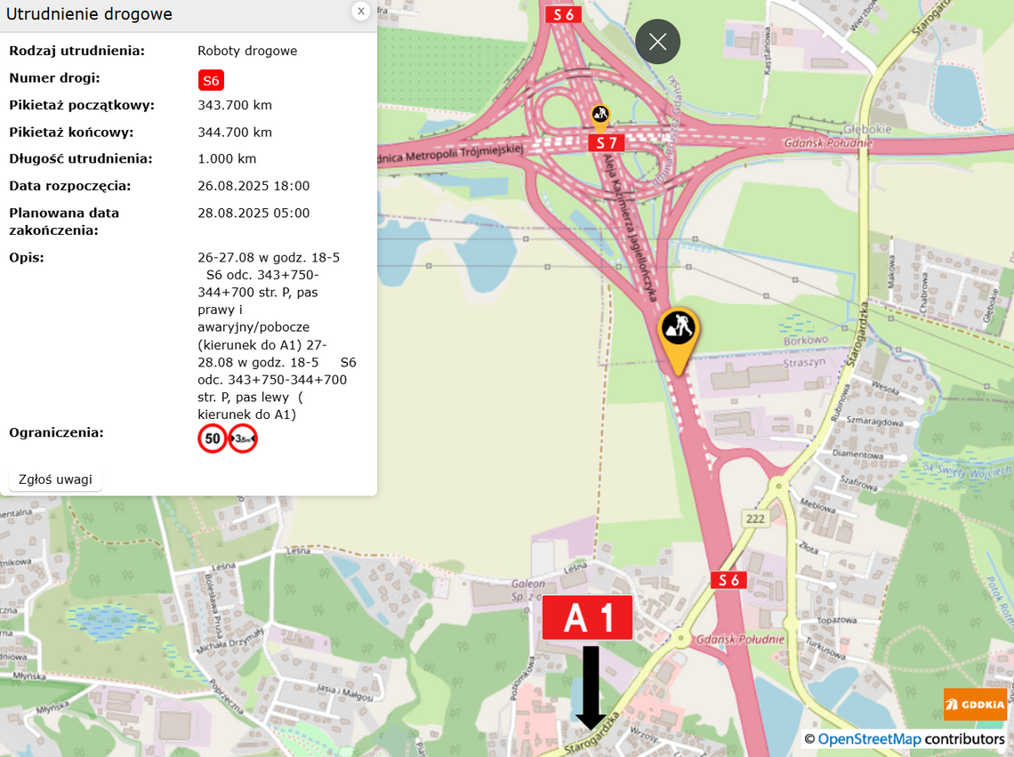 Uwaga! Przez 4 dni nocne prace na S6 i S7