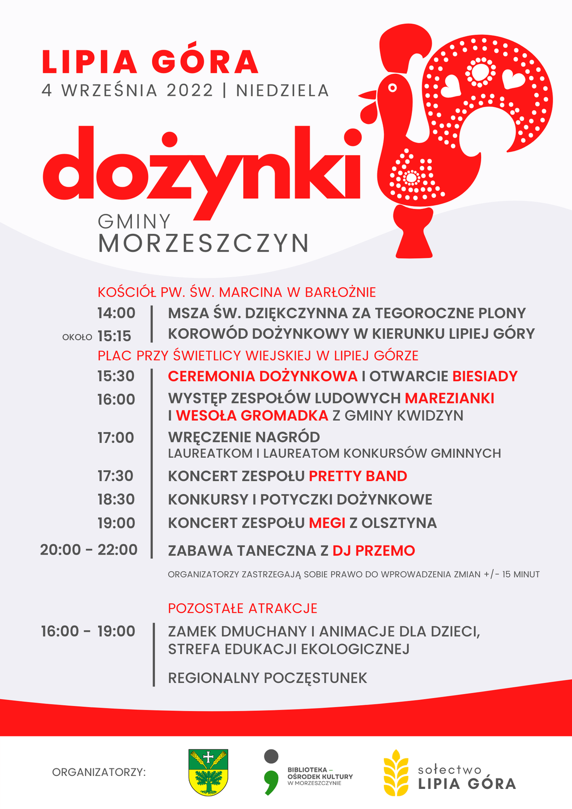 W pierwszy weekend września Dożynki Gminy Morzeszczyn [PROGRAM]