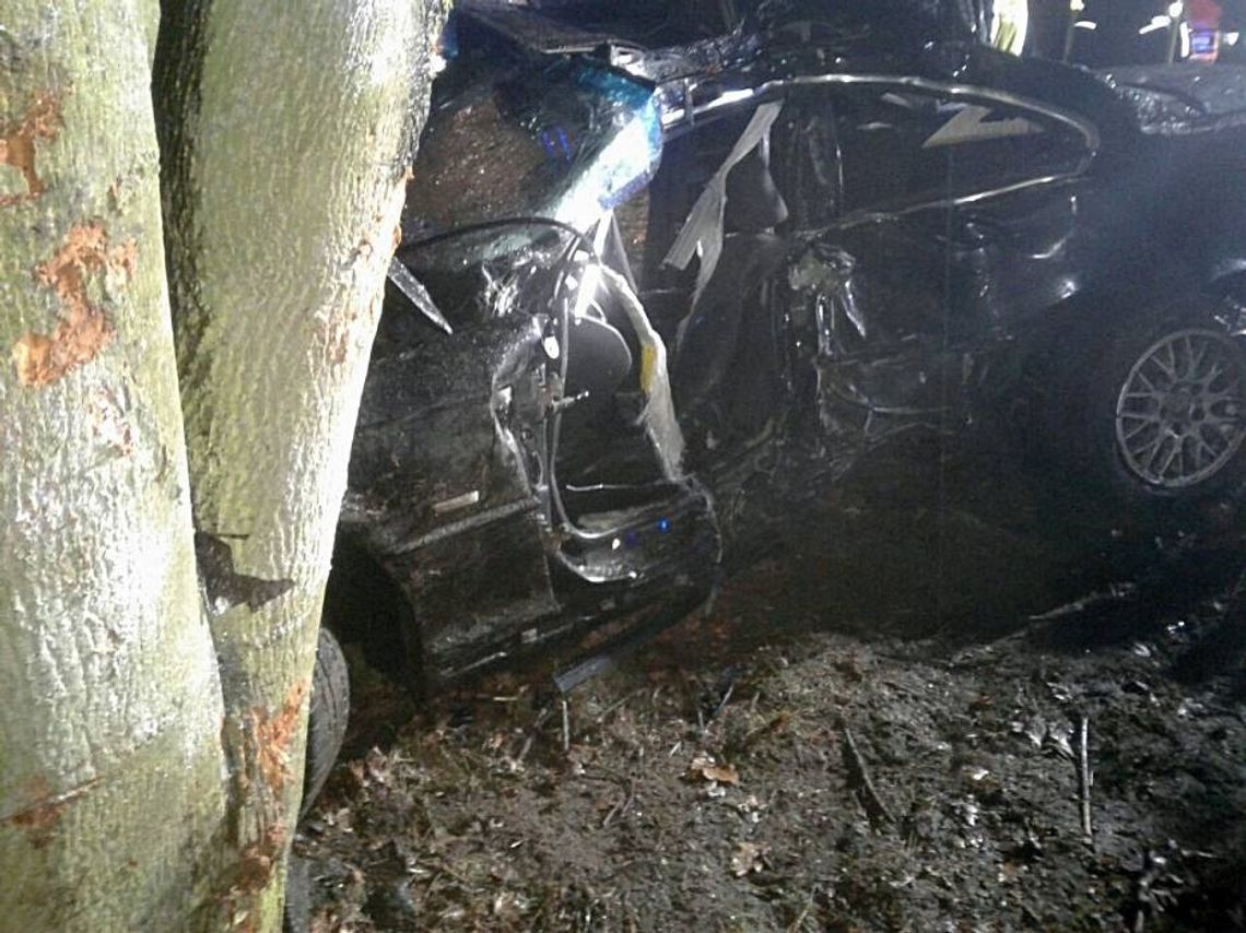 Waćmierek: BMW uderzyło w drzewo. Nie żyje młody kierowca