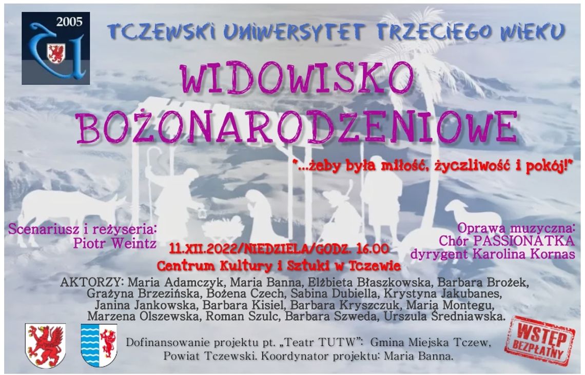 Widowisko bożonarodzeniowe „…żeby była miłość, życzliwość i pokój!” w wykonaniu Teatru TUTW