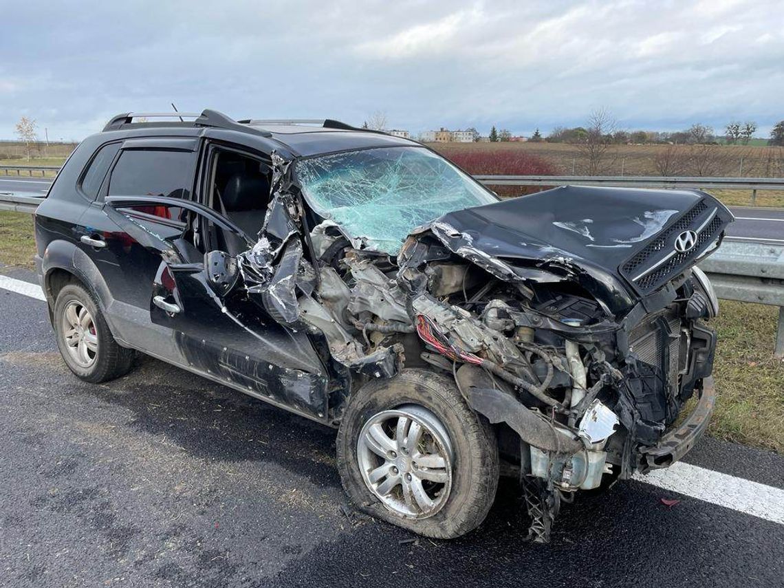 Wypadek na autostradzie A1, jedna osoba jest poszkodowana