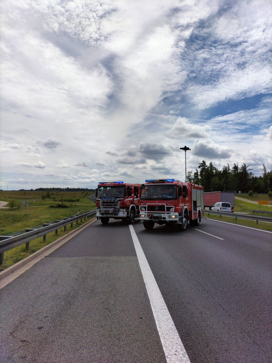 Wypadek na autostradzie A1 na wysokości Borkowa