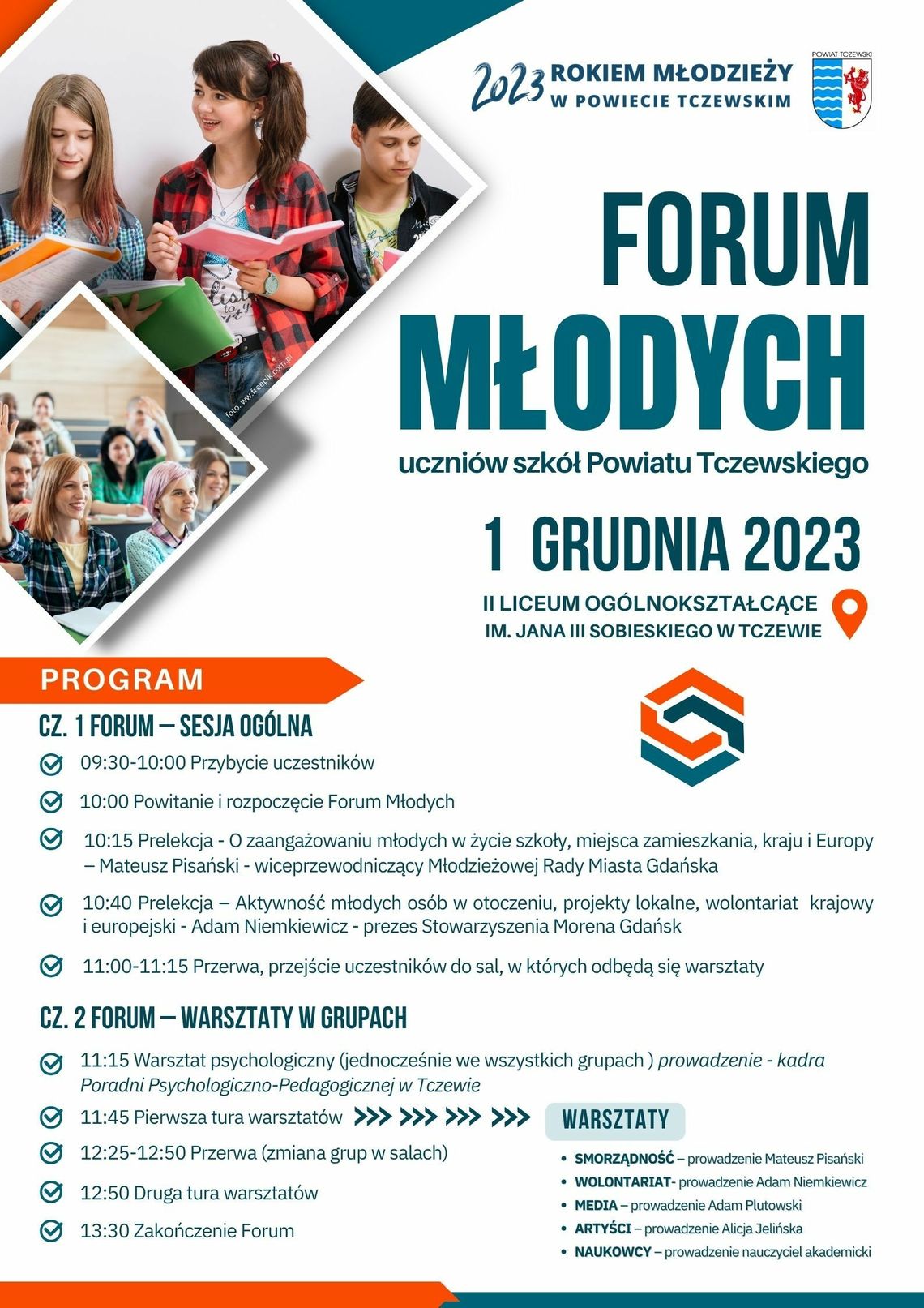 Za godzinę rusza Forum Młodych - uczniów powiatu tczewskiego