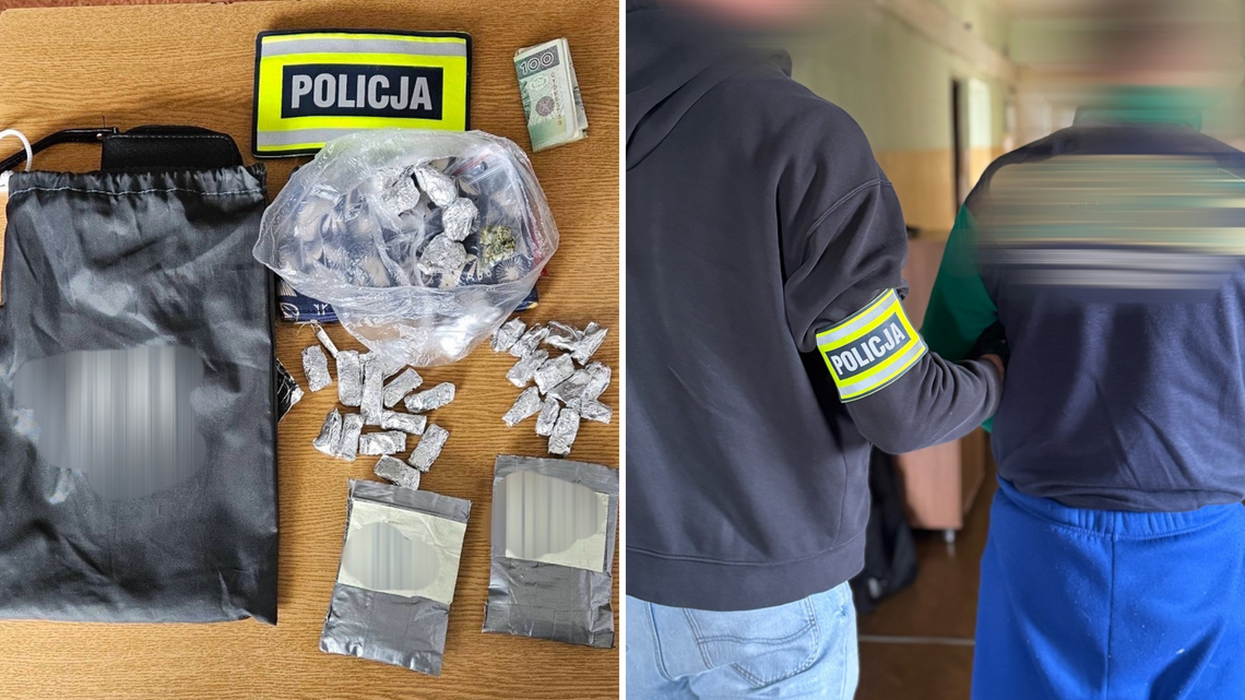 37-latek zatrzymany z saszetką pełną narkotyków