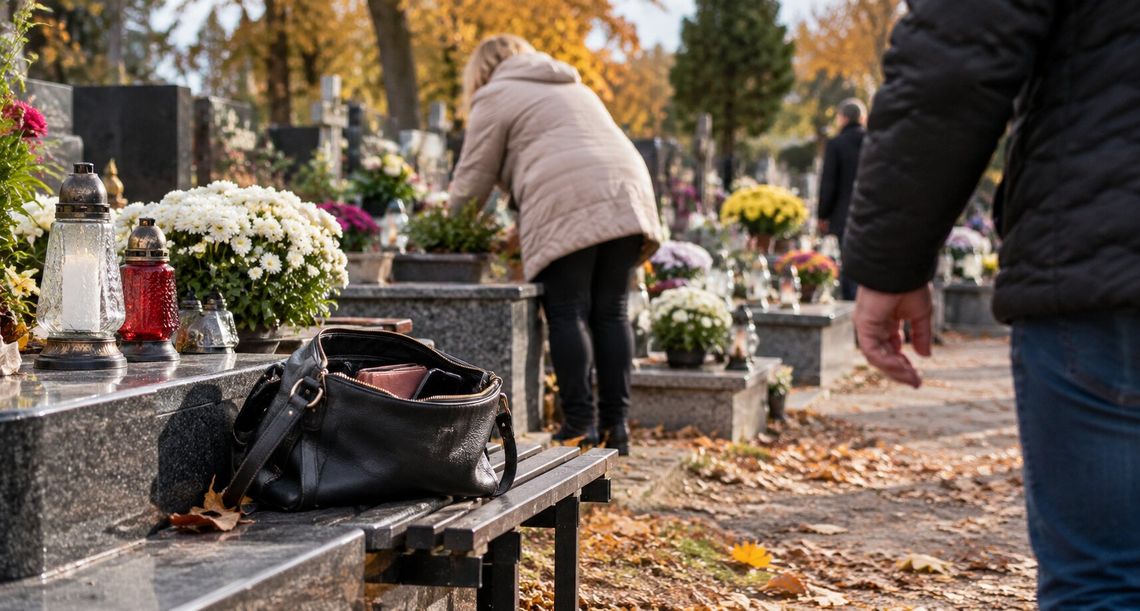 Złodziejowi wystarczy chwila. Policja ostrzega przed kradzieżami na cmentarzach Złodziejowi wystarczy chwila. Policja ostrzega przed kradzieżami na cmentarzach