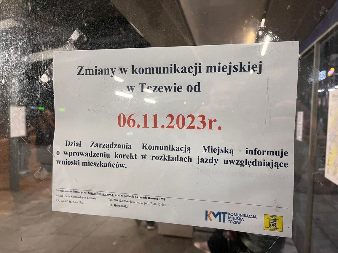 Zmiana rozkładów jazdy autobusów miejskich od 6 listopada