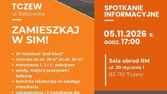 Spotkanie informacyjne: Nowe mieszkania w SIM przy ul. Bałdowskiej