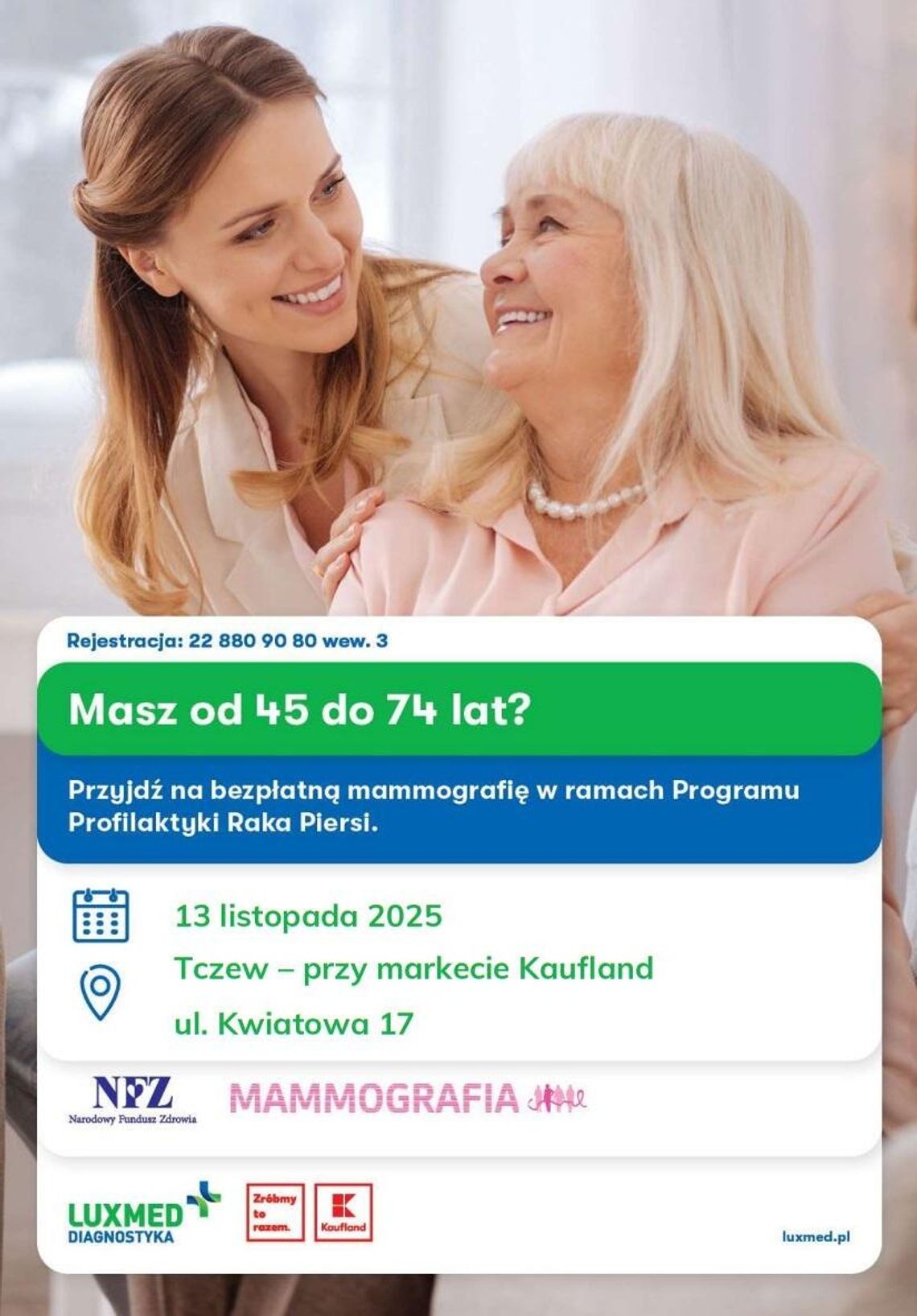 Bezpłatna mammografia: Tczew Bezpłatna mammografia: Tczew