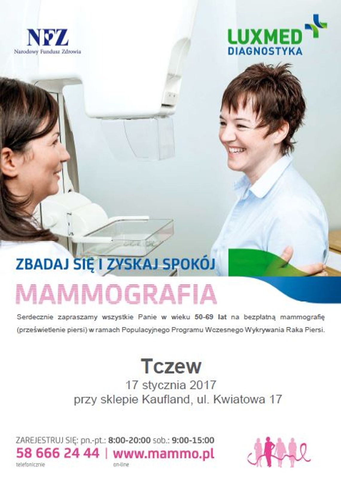 Bezpłatne badania mammograficzne w Tczewie