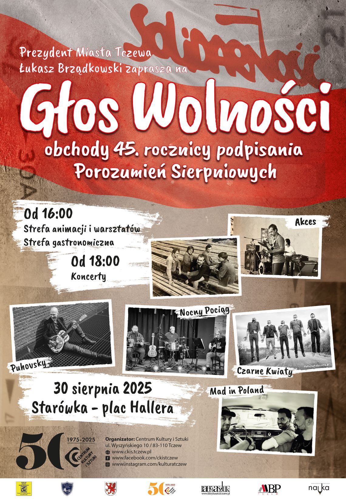 Głos wolności - Koncert z okazji 45. rocznicy podpisania Porozumień Sierpniowych Głos wolności - Koncert z okazji 45. rocznicy podpisania Porozumień Sierpniowych