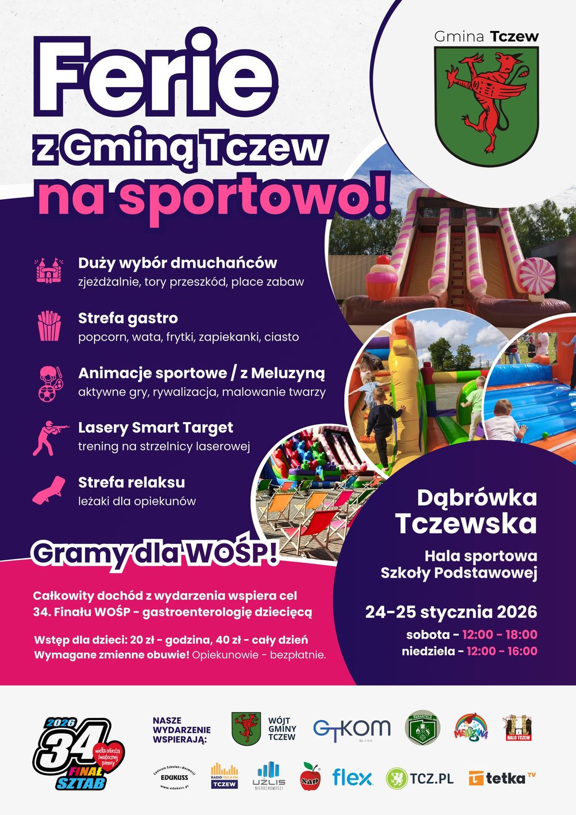 Gramy dla WOŚP - ferie z Gminą Tczew na sportowo Gramy dla WOŚP - ferie z Gminą Tczew na sportowo