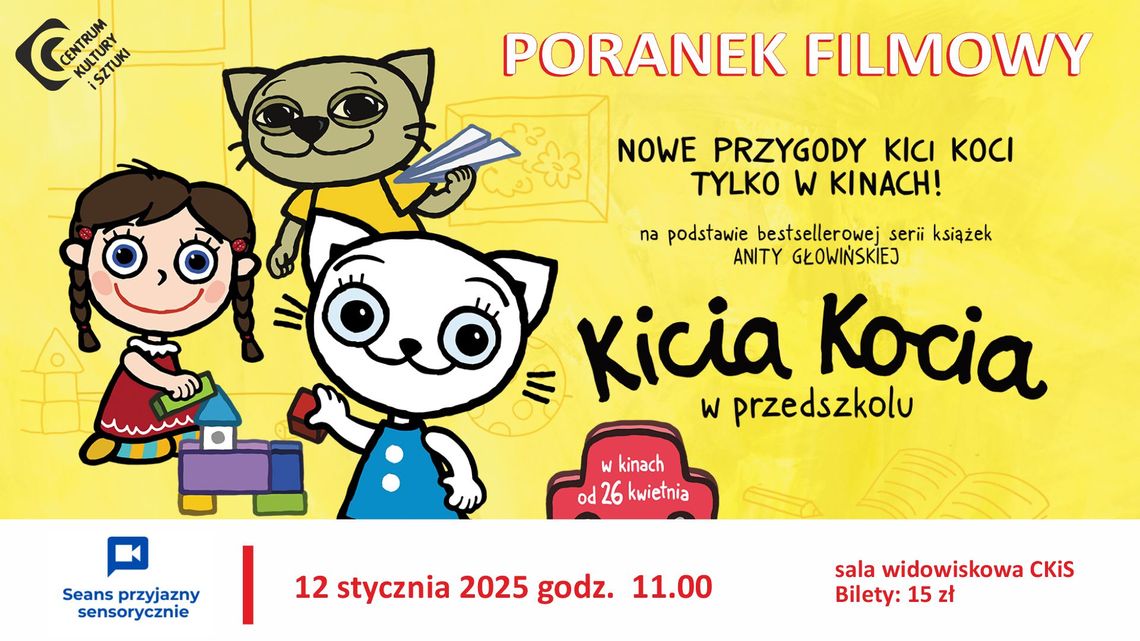 Kicia Kocia w przedszkolu - Poranek Filmowy Przyjazny Sensorycznie – projekcja filmowa dla dzieci