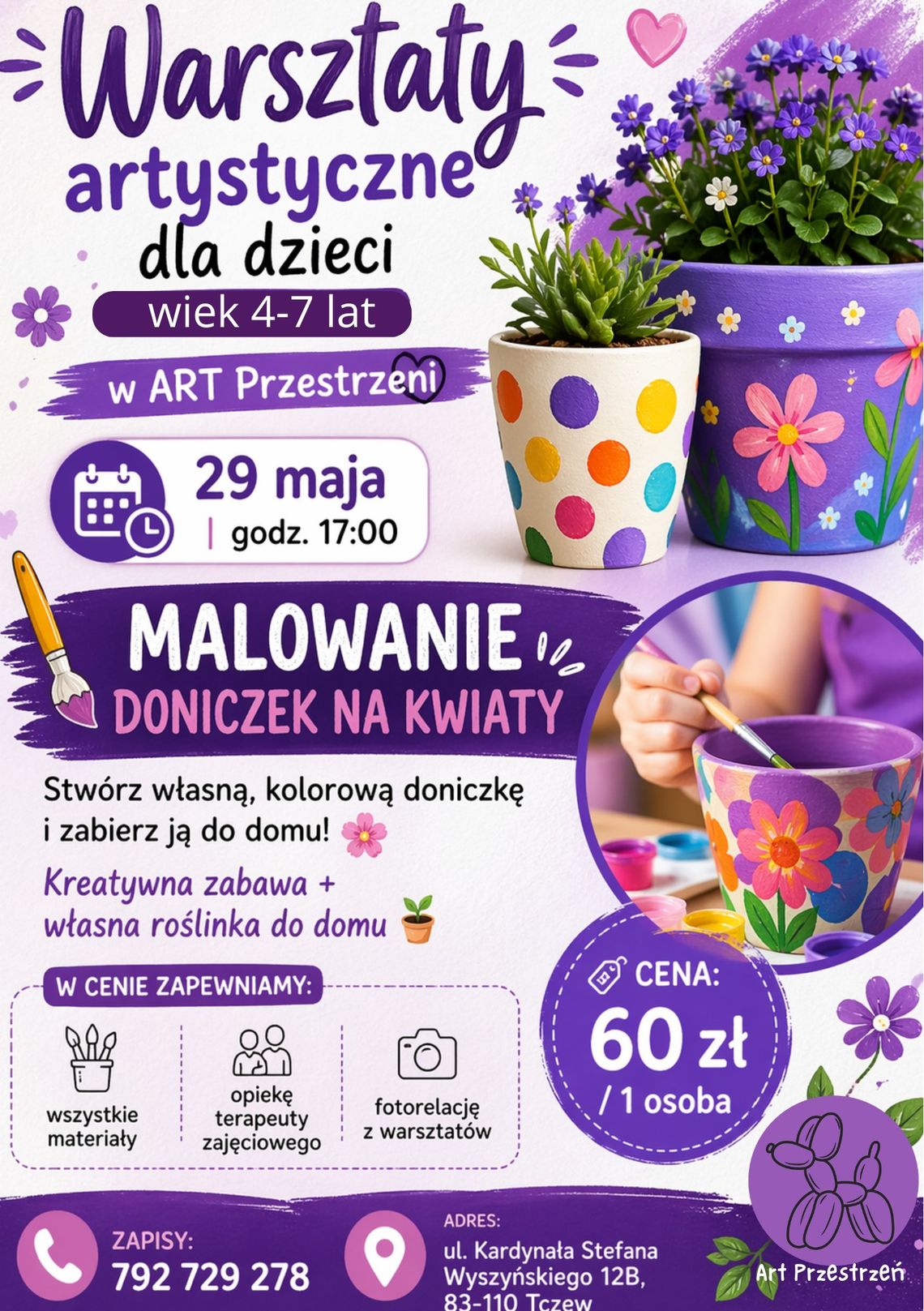 Malowanie doniczek na kwiaty dla dzieci 4-7 lat