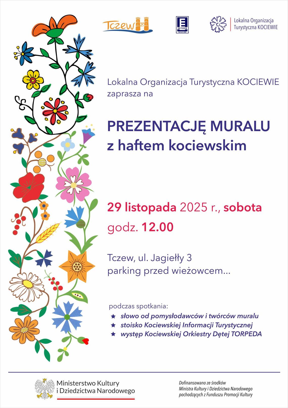 Prezentacja muralu z haftem kociewskim Prezentacja muralu z haftem kociewskim