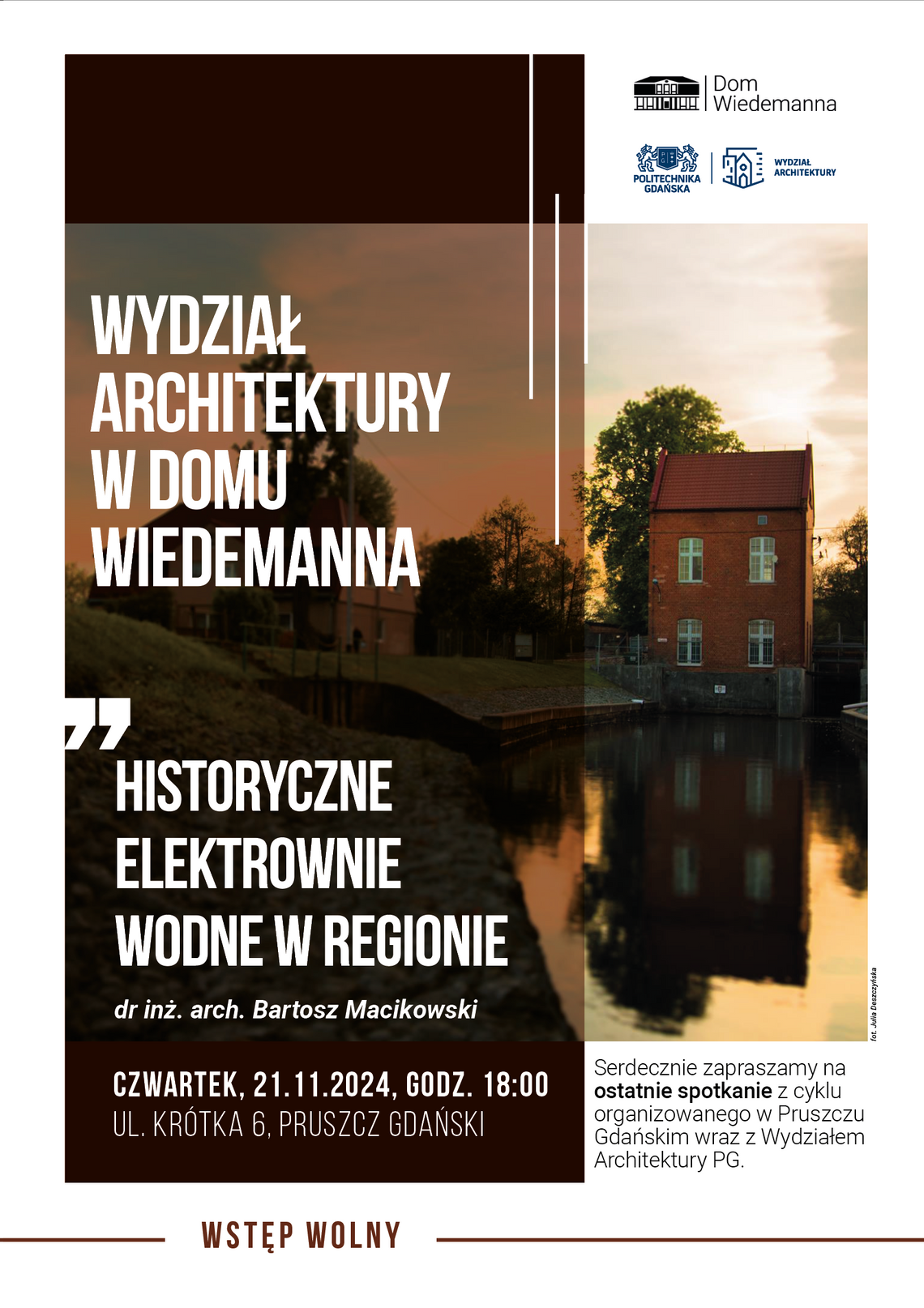 Pruszcz Gd.: wykład "Historyczne elektrownie wodne w regionie"