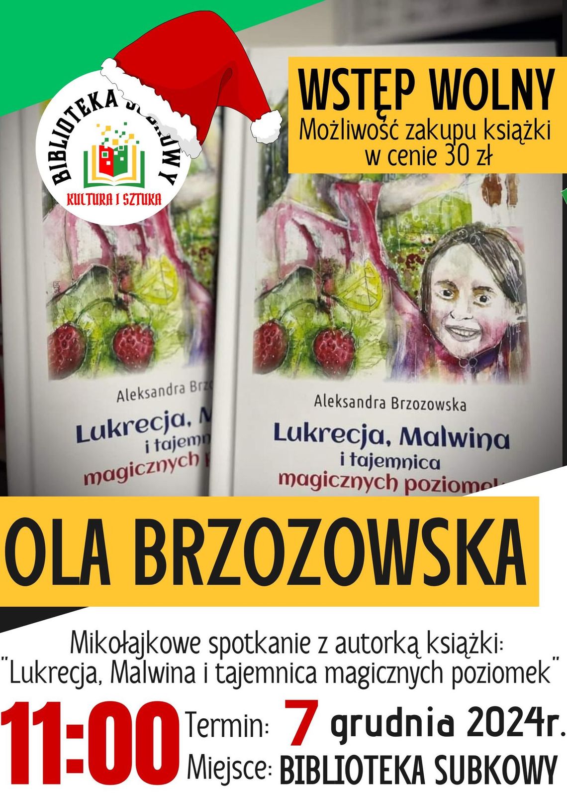 Subkowy: Spotkanie autorskie z Aleksandrą Brzozowską