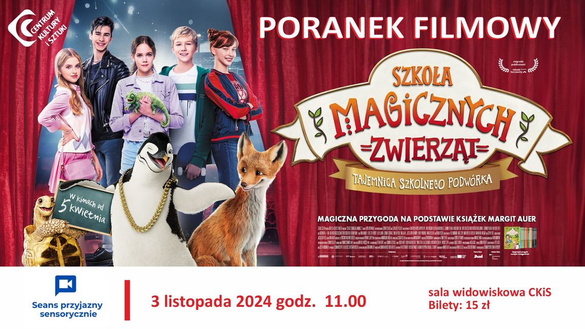 Szkoła magicznych zwierząt. Tajemnica szkolnego podwórka - Poranek Filmowy Przyjazny Sensorycznie – projekcja filmowa dla dzieci