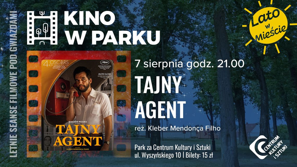 Tajny agent reż. Kleber Mendonça Filho |Kino w Parku – letnie seanse filmowe Tajny agent reż. Kleber Mendonça Filho |Kino w Parku – letnie seanse filmowe