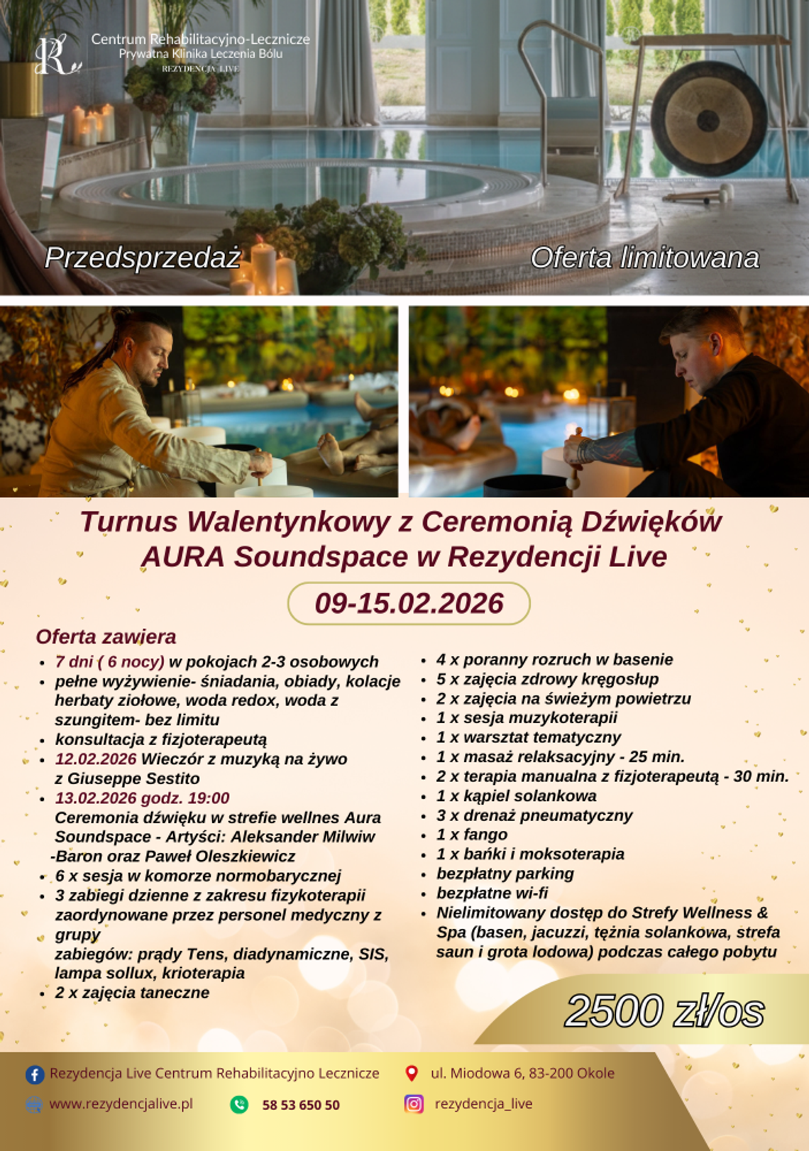 Turnus Walentynkowy z Ceremonią Dźwięków AURA Soundspace w Rezydencji Live | 09-15.02.2026