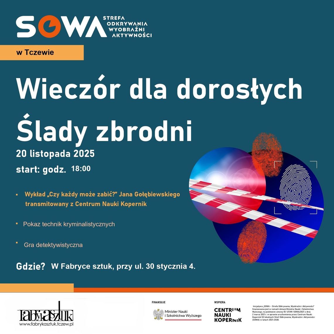 Wieczór dla dorosłych „Ślady zbrodni” Wieczór dla dorosłych „Ślady zbrodni”
