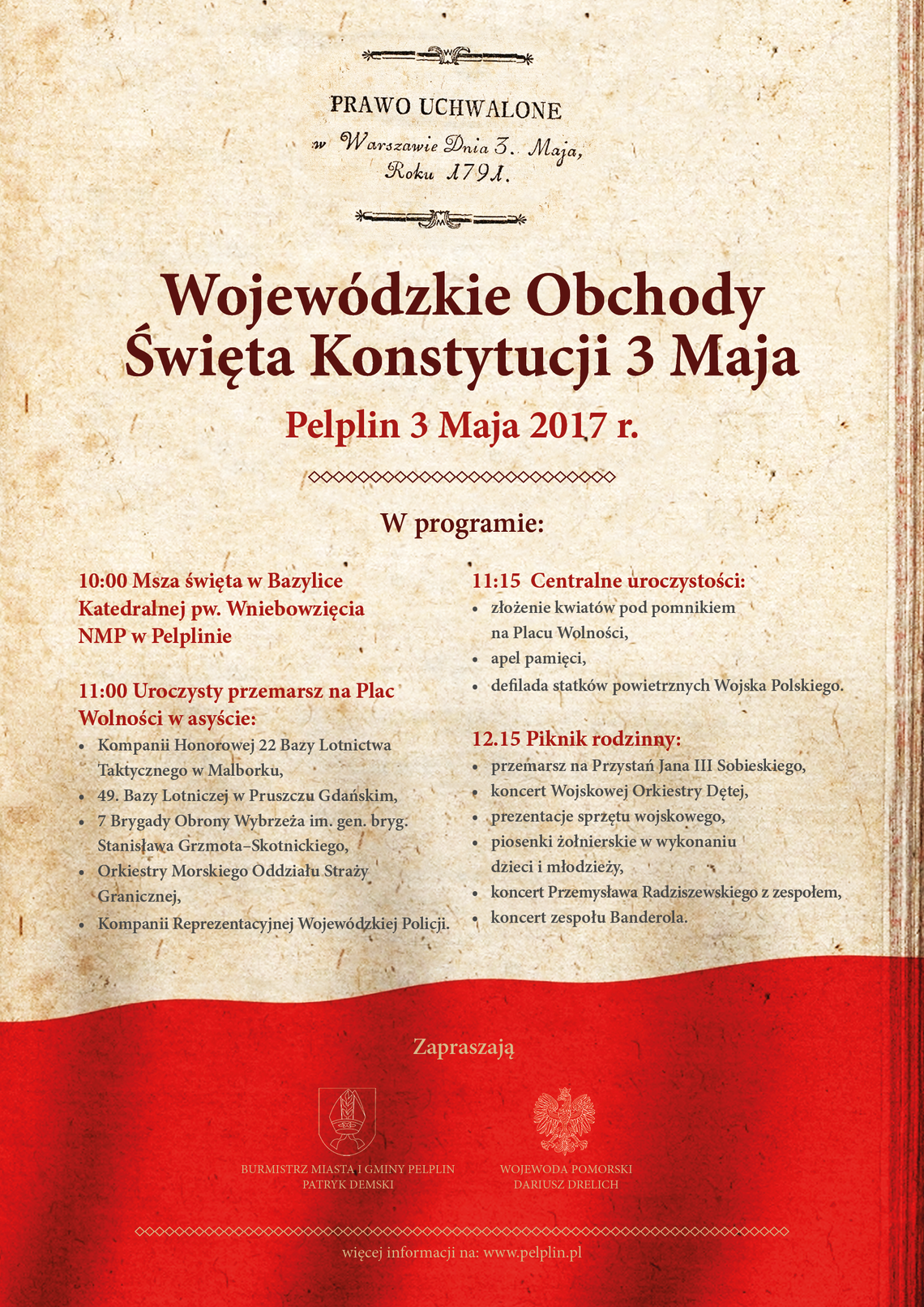 Wojewódzkie Obchody Święta Konstytucji 3 Maja w Pelplinie
