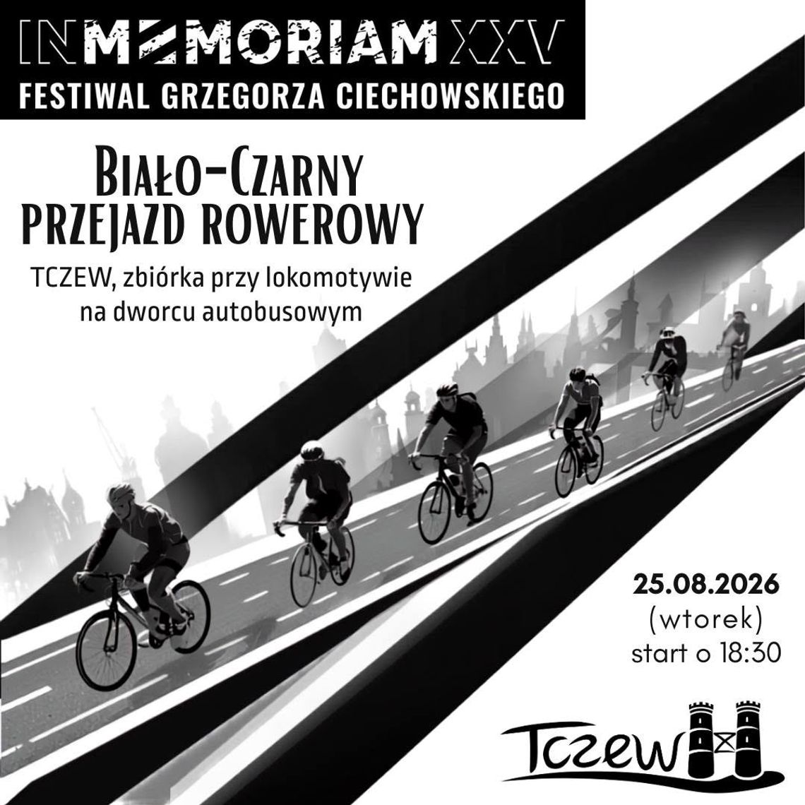 XXV In Memoriam Festiwal Grzegorza Ciechowskiego: Biało-czarny przejazd rowerowy XXV In Memoriam Festiwal Grzegorza Ciechowskiego: Biało-czarny przejazd rowerowy
