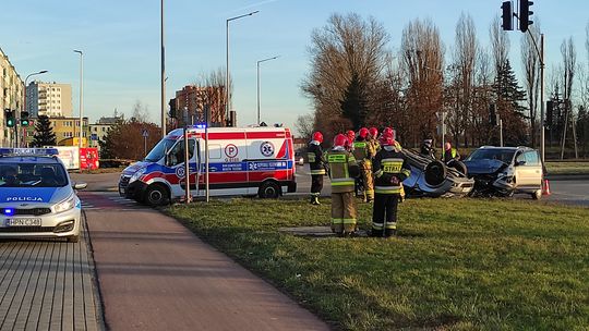 Wypadek na drodze krajowej nr 91 w Tczewie (fot. P. Kropidłowski)
